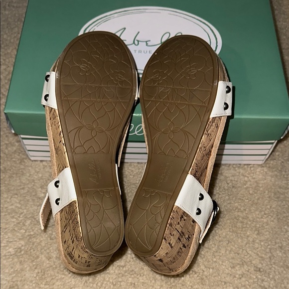 Abella White Wedge Sandals with Ankle Strap - Picture 5 of 6